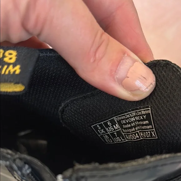 Dr. Martens Black Leather Boots with Star Buckles, side zip - Picture 3 of 10